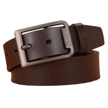Picture of Dandali 120cm Men Rubberized Pin Buckle Belt Casual Vintage Waistband, Model: Style 2 (Brown)