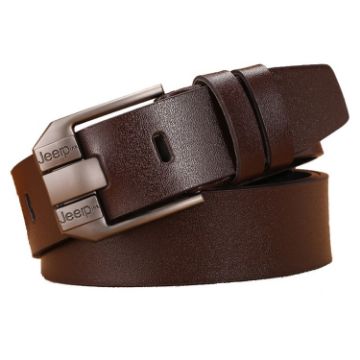 Picture of Dandali 120cm Men Rubberized Pin Buckle Belt Casual Vintage Waistband, Model: Style 1 (Brown)