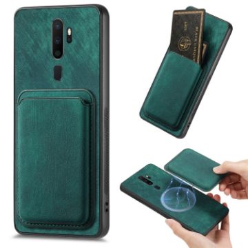 OPPO A5 Retro Leather Card Bag Magnetic Phone Case - Green - 1