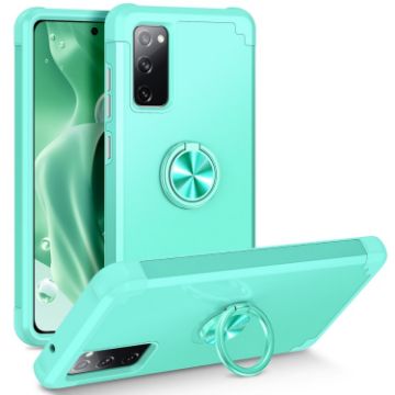 Samsung Galaxy S20 FE L2 Rotating Ring Holder Magnetic Phone Case - Mint Green - 1