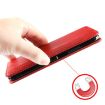 BLU G53 Red Leather Phone Case - Retro Texture, Magnetic Buckle - 6