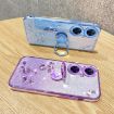 Tecno Camon 19 Neo Purple Glitter Flower Ring Phone Case - 6