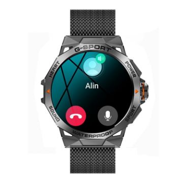 Picture of K62 1.43 Inch Waterproof Bluetooth Call Weather Music Smart Sports Watch, Color: Black Steel