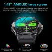 Picture of K62 1.43 Inch Waterproof Bluetooth Call Weather Music Smart Sports Watch, Color: Silver Three-bead Steel