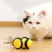Picture of 60 x 53 x 38mm Bee Shaped Cats Motorized Toys Intelligent Cats Teasing Pet Toy Stroller (Yellow)