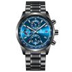 Picture of BINBOND B6022 30m Waterproof Luminous Multifunctional Quartz Watch, Color: Black Steel-Blue