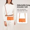 Samsung Galaxy M52 5G Sheep Texture Cross-body Zipper Wallet Leather Phone Case - Orange - 7