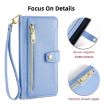 Samsung Galaxy A03s Sheep Texture Cross-body Zipper Wallet Leather Phone Case Blue - 3