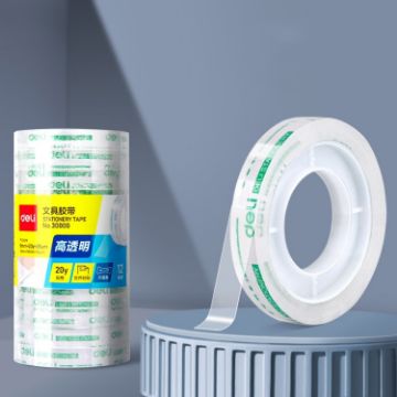 Picture of 12 Rolls Width 0.8cm x Length 18.2m Deli Small High Viscosity Office Transparent Tape Student Stationery Tape