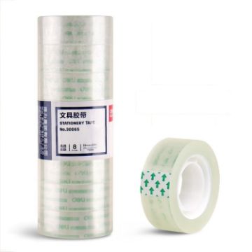 Picture of 8 Rolls Wide 1.8cm x Length 27.3m Deli Small High Viscosity Office Transparent Tape Student Stationery Tape