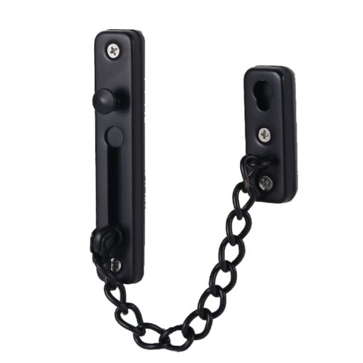Door Buckle Security Chain Anti-burglary Latch - Matte Black - 1