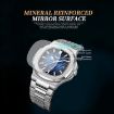 Picture of BINBOND B1885 30m Waterproof Retro Luminous Square Men Quartz Watch, Color: Black Steel-Blue-White