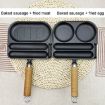 Picture of 2 In 1 Multifunctional Frying Pan Breakfast Pan Household Cast Iron Roasting Sausage Skillet (Frying Meat Model)