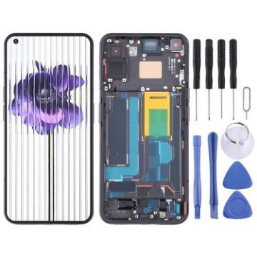 For Nothing Phone1 A063 LCD Screen Digitizer Full Assembly with Frame (Black) - 1