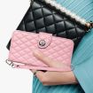 Samsung Galaxy A15 5G Rhombic Texture Flip Leather Phone Case - Pink - 6