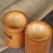 Picture of Bamboo Carved Round Pen Holder Multifunctional Desktop Storage Box, Spec: Glossy