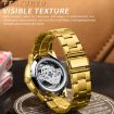 Picture of BINBOND B3030 Embossed Dragon Luminous Waterproof Quartz Watch, Color: Brown Leather-Full-gold-Gold