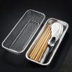 Picture of Kitchen Sterilization Cabinet Cutlery Organizer Household Stainless Steel Drainage Tray, Model: Perforated Chopsticks Basket
