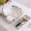 Stainless Steel Cutlery Organizer with Drainage Tray - 3