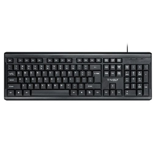 T-WOLF 104-keys USB Wired Keyboard (T15) - 1