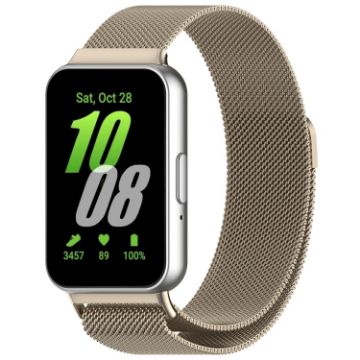 Samsung Galaxy Fit 3 Milanese Metal Steel Mesh Watch Band - Starlight - 1