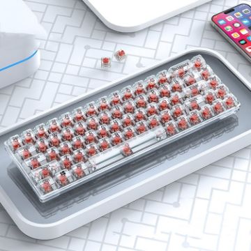 T-WOLF T40 68-Keys RGB Mechanical Keyboard (Red) - 1
