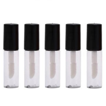 Picture of 5pcs Lip Glaze Trial Sample Bottle Mini DIY Homemade Lip Gloss Bottles Lip Oil Bottle, Color: Black