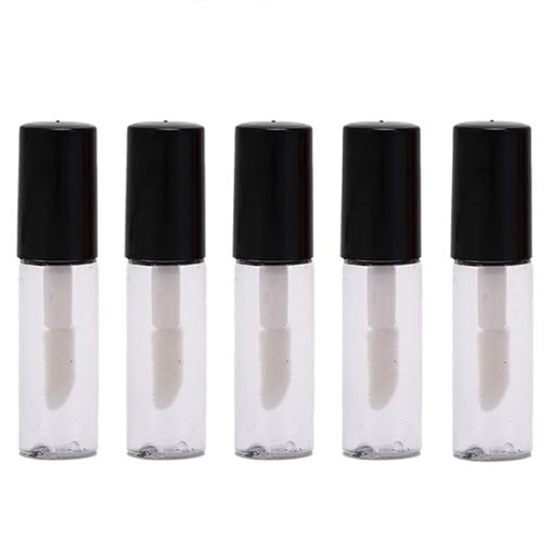 Picture of 5pcs Lip Glaze Trial Sample Bottle Mini DIY Homemade Lip Gloss Bottles Lip Oil Bottle, Color: Black