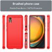 Samsung Galaxy Xcover 7 Carbon Fiber Brushed Texture TPU Phone Case - Red - 2