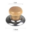 Picture of 4pcs Household Cap Carrying Handle Kitchen Single Hole Pot Buttons Top Beads Pot Lid Accessories, Model: Solid Wood
