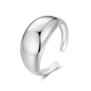Picture of S925 Sterling Silver Plain Aperture Adjustable Ring (SCR983-E)