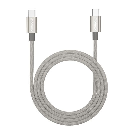 MOMAX DC30 1.5m USB-C to USB-C 60W Braided Cable - Titanium Color - 1
