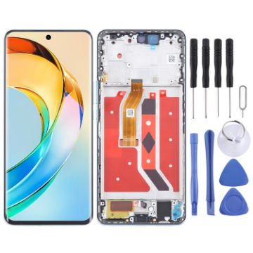 For Honor X50 LCD Screen Digitizer Full Assembly with Frame (Blue) - 1