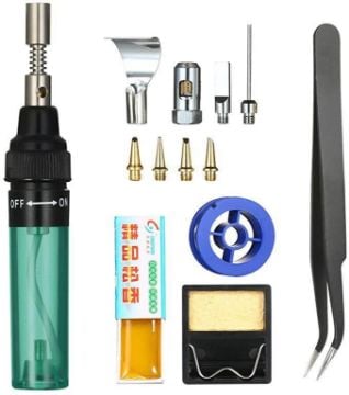 Picture of 13pcs/Set Pen Type 3 In 1 Gas Soldering Iron Multi-function Gas Soldering Iron Set (Transparent Green)