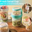 Picture of Salad Meal Shaker Cup Portable Fruit and Vegetable Container with Fork Dressing Box, Size: Large White