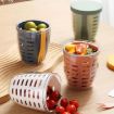 Picture of 600ml Fruit and Veggie Snack Cup with Lid and Fork Airtight Leak-proof Salad Box (White)