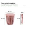 Picture of 600ml Fruit and Veggie Snack Cup with Lid and Fork Airtight Leak-proof Salad Box (Blue)