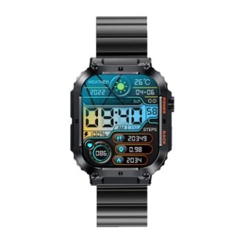 Picture of K57 Pro 1.96 Inch Bluetooth Call Music Weather Display Waterproof Smart Watch, Color: Black Bamboo