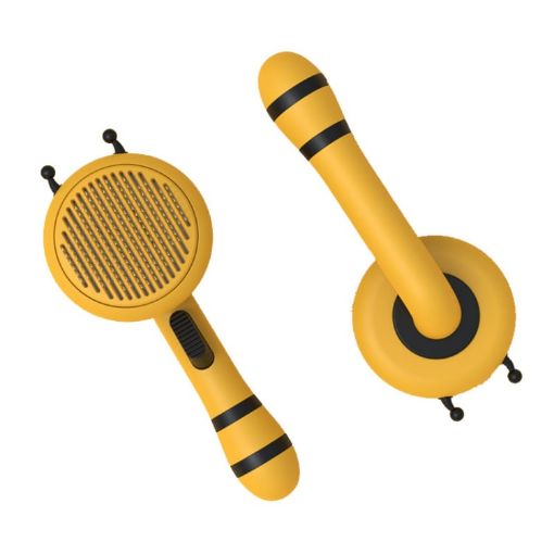 Bee Pet Comb Cats Hair Removal Brush - Yellow - 1