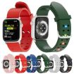 Apple Watch Series 7 45mm Red Silicone Watch Band - Luminous & Colorful - 5