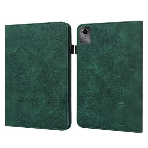 Green Lace Flower Leather Tablet Case for Lenovo Tab M11/Xiaoxin Pad 11 - 1