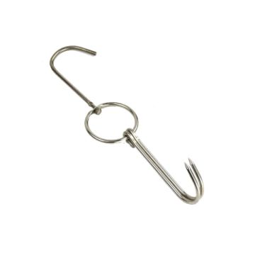 Picture of Stainless Steel Double Ring Duck Cooker Hanger Outdoor Barbecue Hanging Hook Stand, Specs: 4 Centi Steel Thick Short 24cm