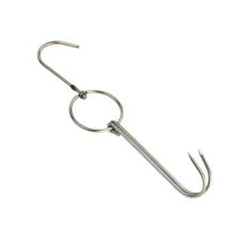 Picture of Stainless Steel Double Ring Duck Cooker Hanger Outdoor Barbecue Hanging Hook Stand, Specs: 3 Centi Small Wax Ring 24.5cm