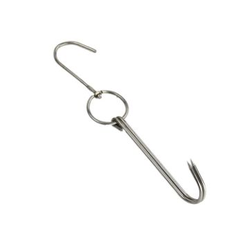 Picture of Stainless Steel Double Ring Duck Cooker Hanger Outdoor Barbecue Hanging Hook Stand, Specs: 3 Centi Small Ring 23cm