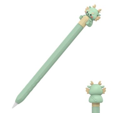 Picture of For Apple Pencil 2 AhaStyle Cartoon Dragon Pen Case Capacitive Stylus Silicone Cover (Green)