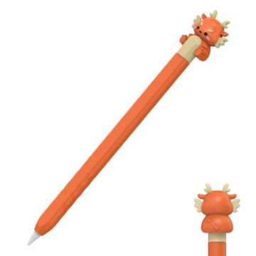 Picture of For Apple Pencil 2 AhaStyle Cartoon Dragon Pen Case Capacitive Stylus Silicone Cover (Orange)
