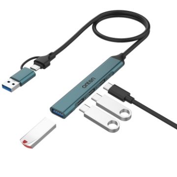 Picture of Onten UCA9703 4 in 2 USB 3.0 + Type-C to 3 Type-C + USB HUB Docking Station (Pine Needle Green)