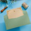 Picture of 26pcs/Set Vintage Foil Stamping Simple Greeting Card Invitation Romantic Envelope (5 Light Color+20 White Blank Letter Paper+Transparent Stickers)