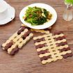 Picture of Bamboo Dining Table Insulation Pad Heatproof Coasters Anti-scald Pot Mat (16.5cm Round)