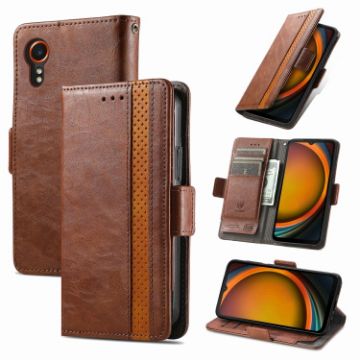 Samsung Galaxy Xcover 7 Case - Brown Leather Phone Case - 1